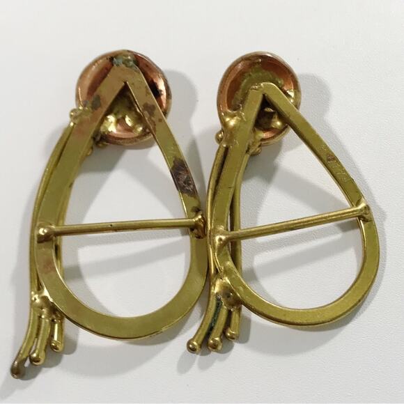 Vintage Handcrafted Baldwin Signed Modernist Copper and Brass Scarf Belt Buckle - Picture 13 of 14